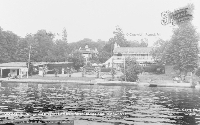 Photo of Wargrave, St George And Dragon Hotel From River c.1955