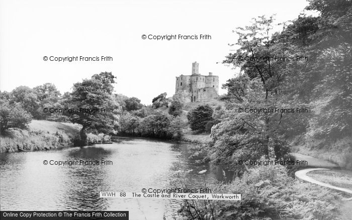 Photo of Warkworth, The Castle And River Coquet c.1965