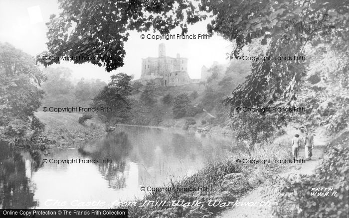 Photo of Warkworth, The Castle From Mill Walk c.1955