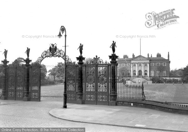Photo of Warrington, Park Gates And Town Hall c.1955