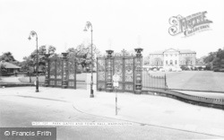 Park Gates And Town Hall c.1960, Warrington