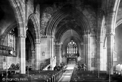 St Elphin's Church, Interior Looking East 1895, Warrington