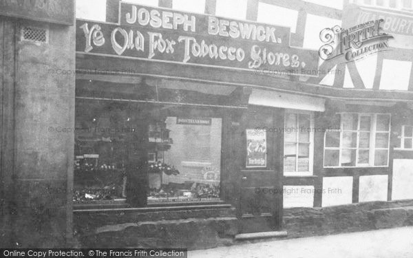 Photo of Warrington, Ye Old Fox Tobacco Stores 1894