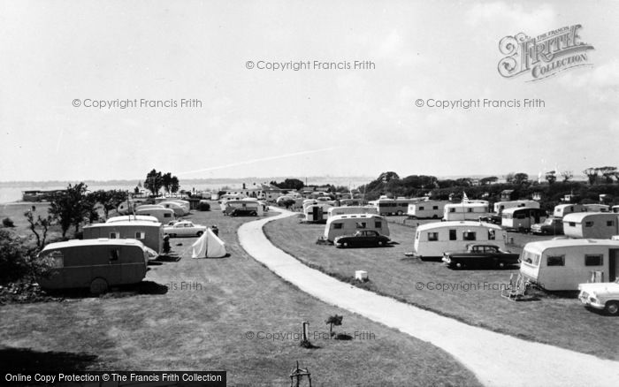 Photo of Warsash, Solent Breezes Caravan Site Looking West c.1960