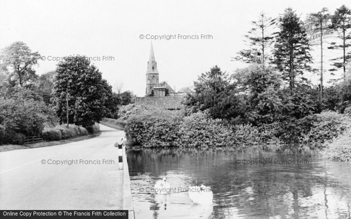 Photo of Warter, The Pond And Church c.1955