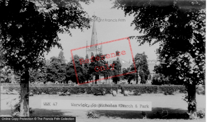Photo of Warwick, St Nicholas Church And Park c.1955