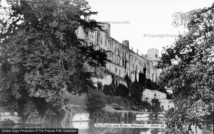 Photo of Warwick, The Castle And River c.1955