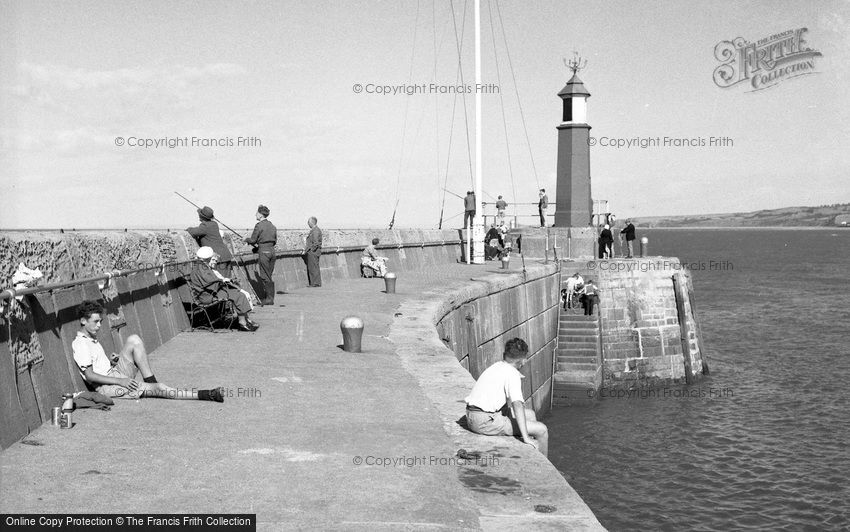 Watchet, Fishing at the Harbour 1957