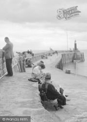 People On The Harbour Pier 1952, Watchet