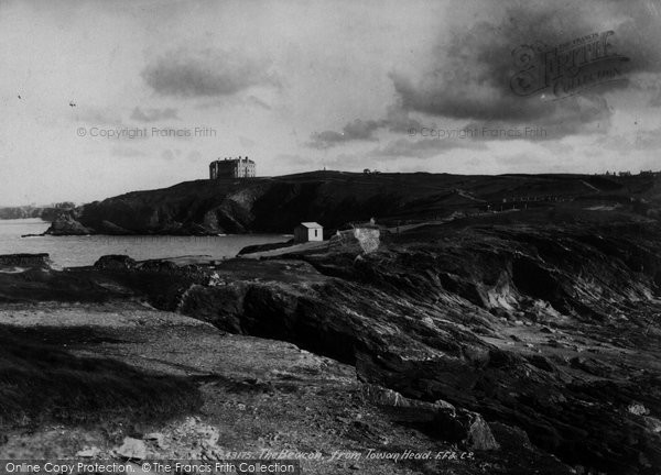 Photo of Watergate Bay, Beacon From Towan Head 1899