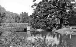 Cassiobury Park, The Wooden Bridge c.1955, Watford