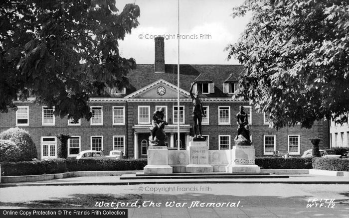Photo of Watford, The War Memorial c.1950
