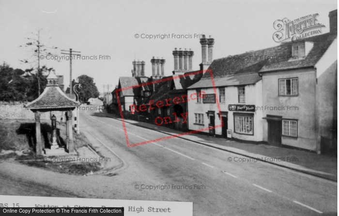 Photo of Watton At Stone, The Pump And High Street c.1960