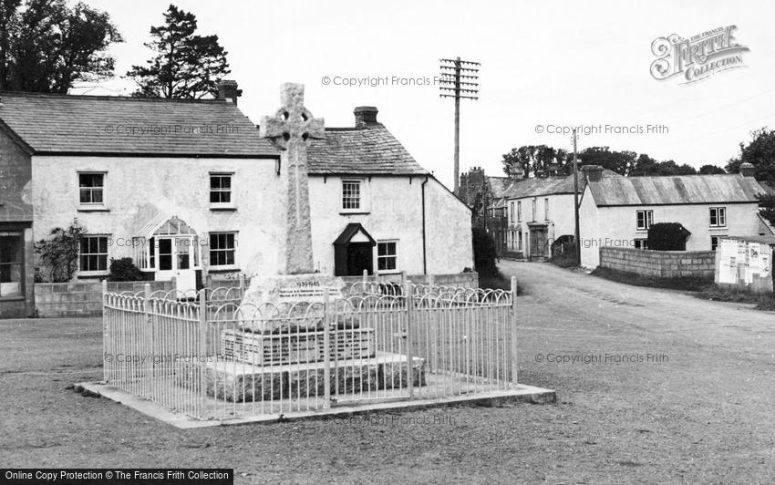 Week St Mary, the Square and War Memorial 1951