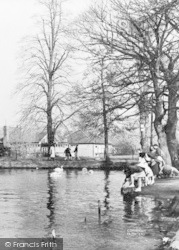 Feeding The Swans, Danson Park c.1955, Welling