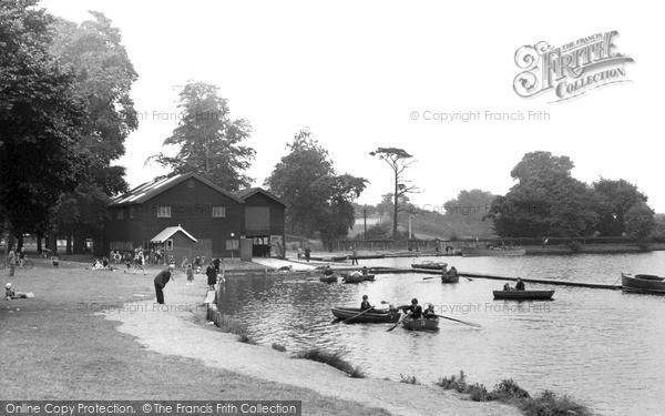 Old postcard Falconwood with children by lake in Danson Park Church & Welling 
