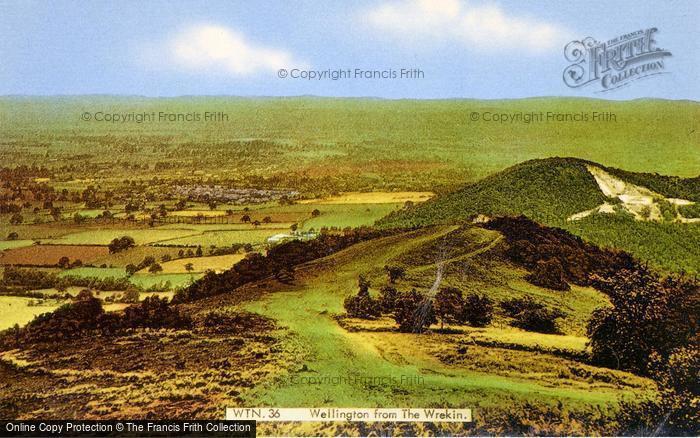 Photo of Wellington, From The Wrekin c.1955