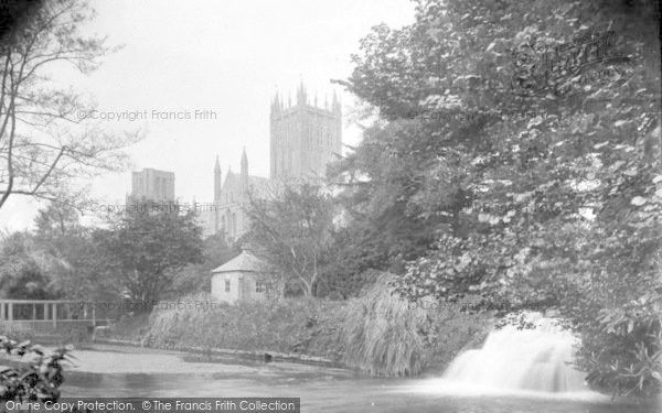 Photo of Wells, Cathedral And Moat c.1920