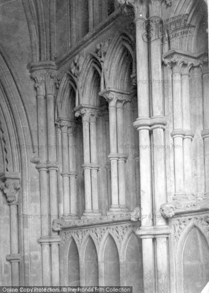 Photo of Wells, Cathedral, North Porch Carvings 1890