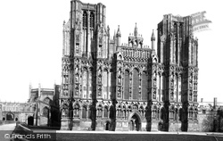 Cathedral, West Front 1890, Wells