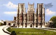 Cathedral, West Front c.1900, Wells