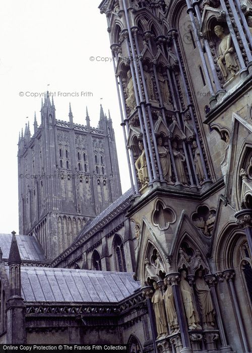 Photo of Wells, Cathedral, West Front Detail c.1985