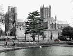 The Cathedral And Moat c.1955, Wells