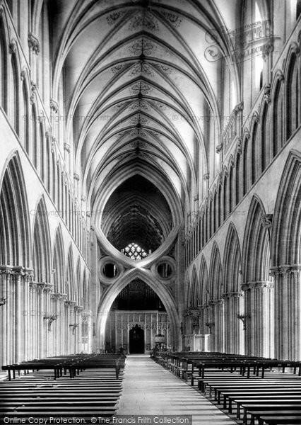 Photo of Wells, The Cathedral, The Nave Looking East 1890