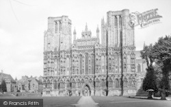 The Cathedral, West Front 1950, Wells