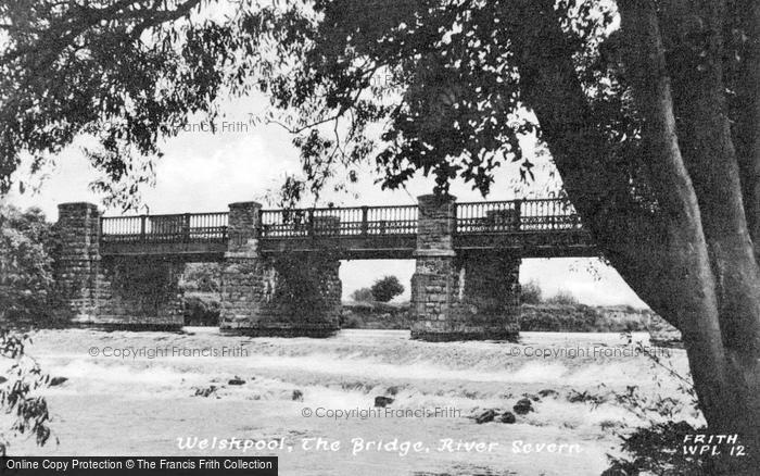 Photo of Welshpool, The Bridge, River Severn c.1955