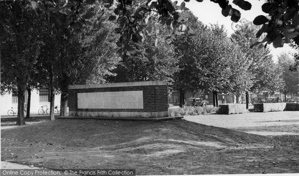 Photo of Welwyn Garden City, Monument To Ebenezer Howard (Founder Of City) c.1955