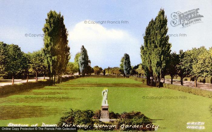 Photo of Welwyn Garden City, Statue Of Dawn, Parkway c.1960