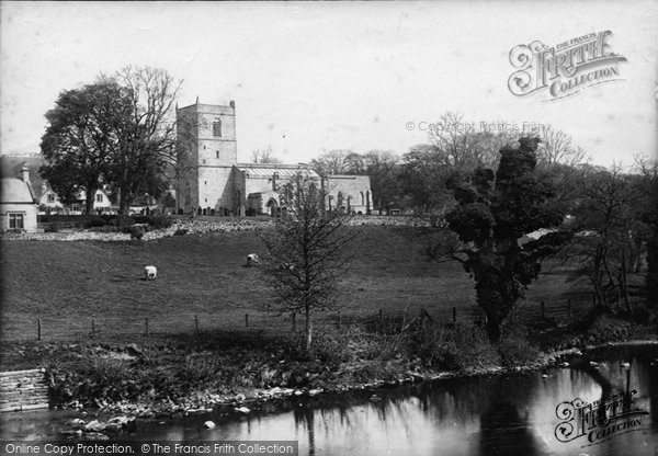 Photo of Wensley, Holy Trinity Church From River 1889