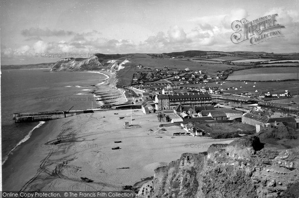 Photo of West Bay, Coast From East Cliffs c.1939