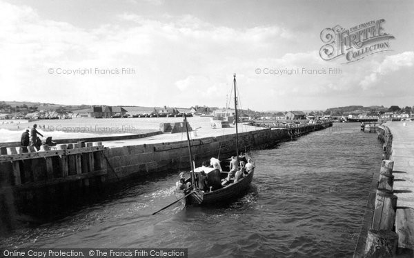 Photo of West Bay, Harbour Entrance c.1955