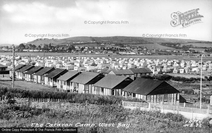 Photo of West Bay, The Caravan Camp c.1955