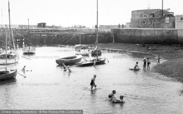 Photo of West Bay, The Harbour c.1955