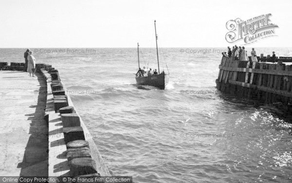 Photo of West Bay, The Harbour Entrance c.1960