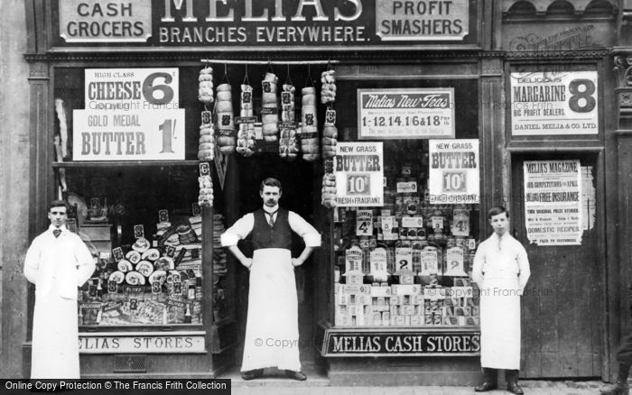 Photo of West Bromwich, Melias Grocers c.1900