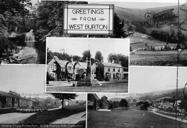 Photo of West Burton, Greetings From West Burton Composite c.1955