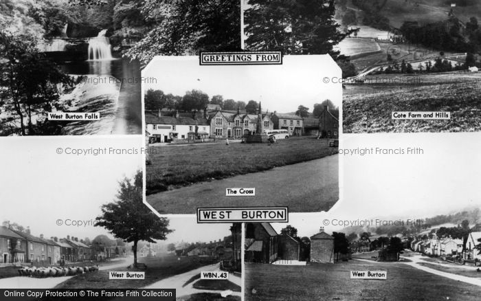 Photo of West Burton, Greetings From West Burton Composite c.1955