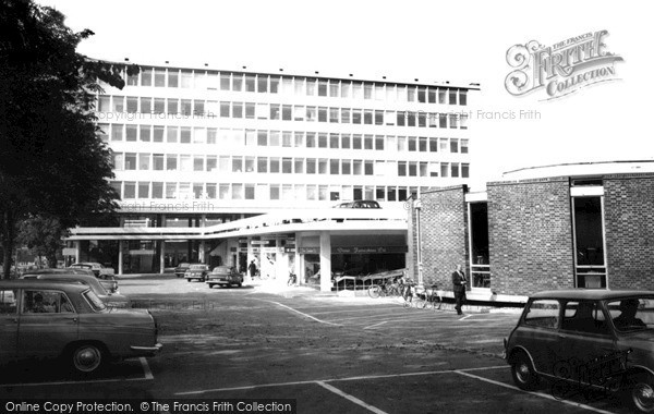 Photo of West Byfleet, Shopping Centre and Library c1965