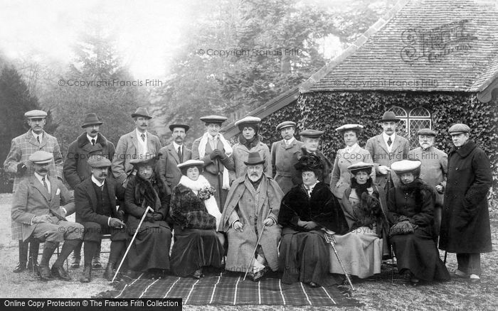 Photo of West Dean, Royal Shooting Party At West Dean Park 1904