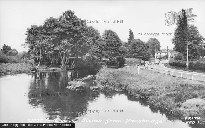 Photo of West End, River Itchen From Mansbridge c.1950