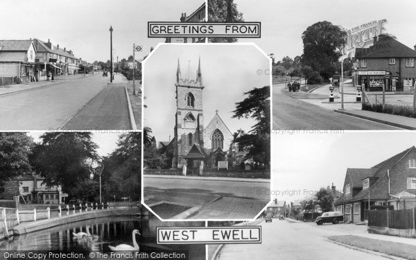Photo of West Ewell, Composite c.1955