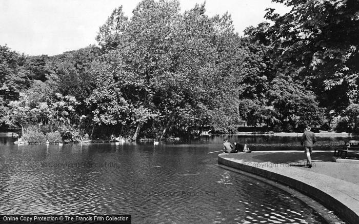 Photo of West Hartlepool, The Lake, Ward Jackson Park c.1955