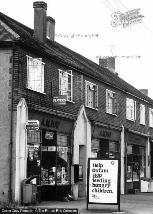 Photo of West Horndon, Shop And Oxfam Advertisement c.1965