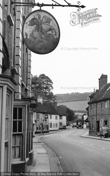 Photo of West Wycombe, The George & Dragon Sign, High Street 1954