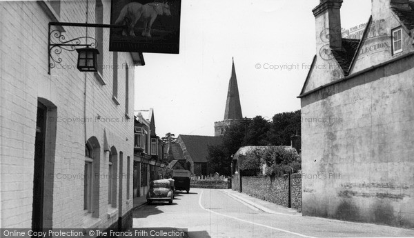 Photo of Westbourne, White Horse And Church c.1955