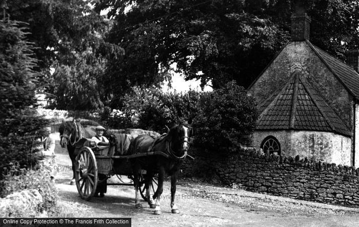 Photo of Westbury Sub Mendip, Horses And Cart c.1955